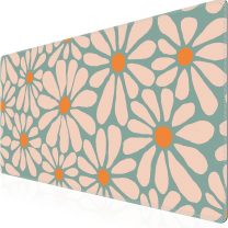 iCasso Desk Mat, XXL Large Mouse Pad, Anti-Slip Big Mousepad with Stitched Edges, Work & Gaming (Green Floral)