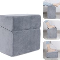 ROYALAY Adjustabl Foot Rest Under Desk for Office, High-Density Foam Foot Rest with 3 Adjustable Heights, Ergonomic Footrest with Washable Cover for Home, Airplane, Travel(17 * 11 * 17in, Gray)